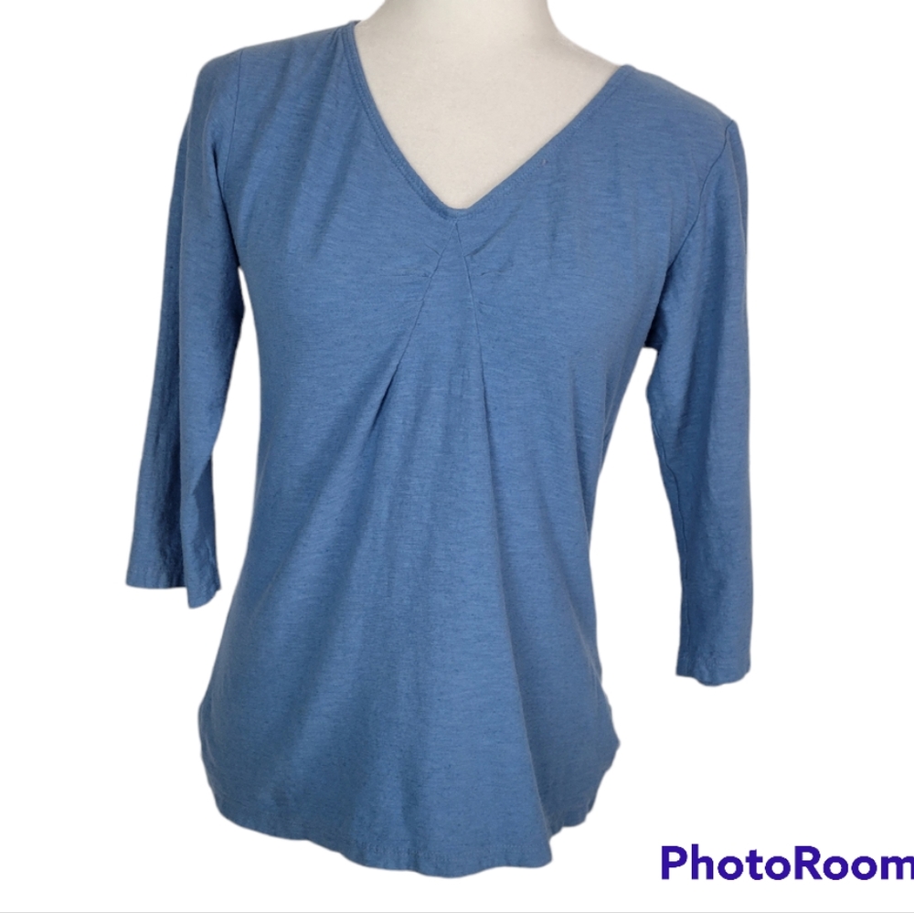 cut loose Blue V-Neck 3/4 Sleeve Tee